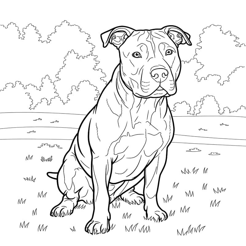 Enkel pitbull fargelegging