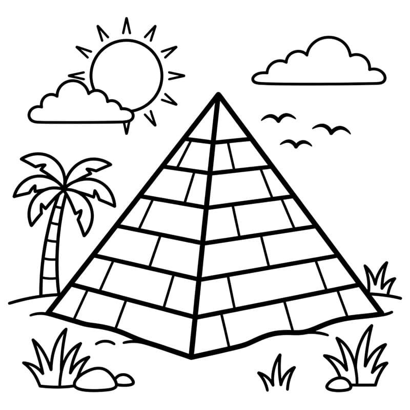 Enkel pyramide gratis fargelegging