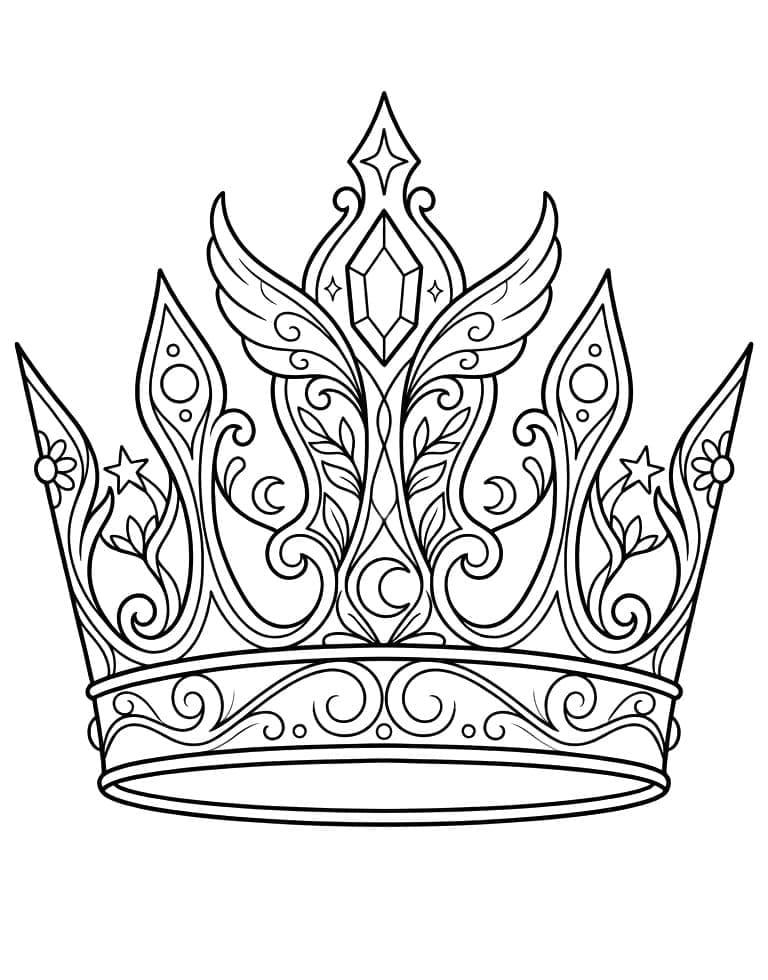 Fantastisk fantasikrone fargelegging