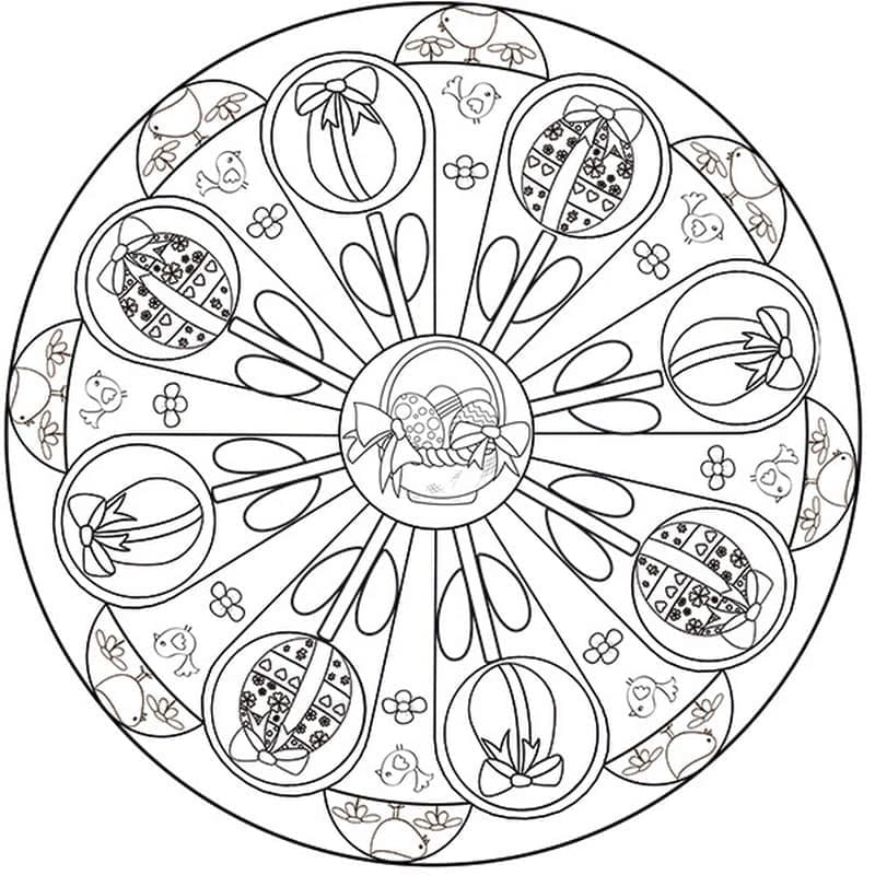 Fantastisk påskemandala fargelegging