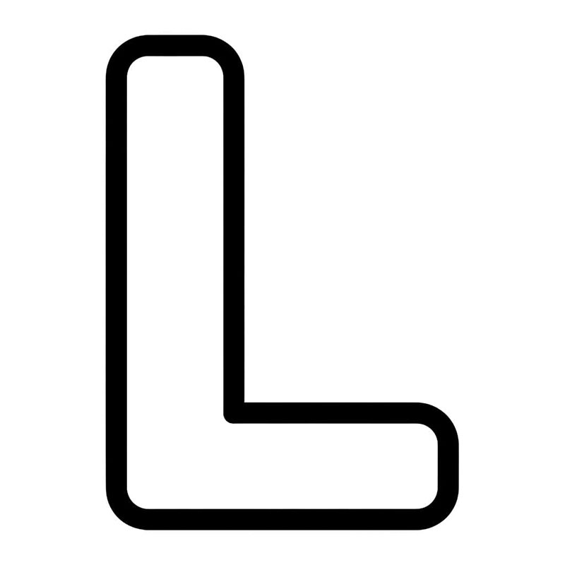 Fet bokstav L fargelegging