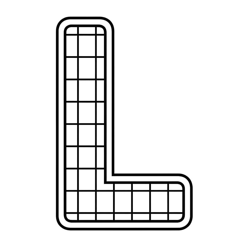 Firkantet bokstav L fargelegging