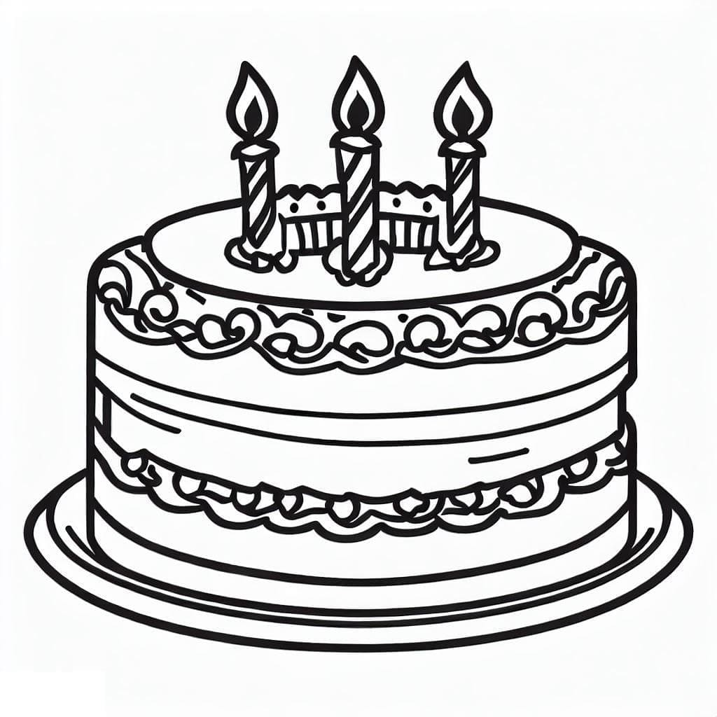 Gratis bursdagskake fargelegging