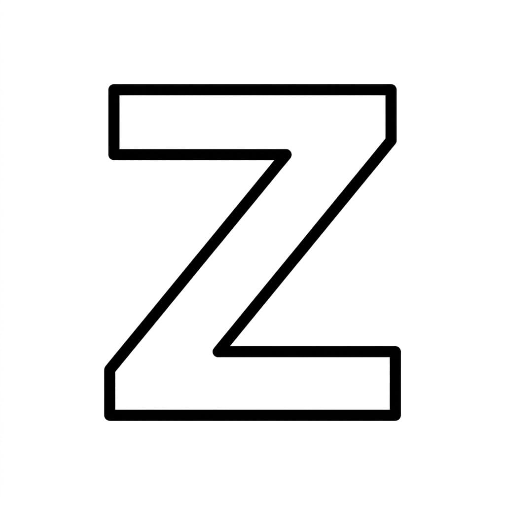 Grunnleggende bokstav Z fargelegging