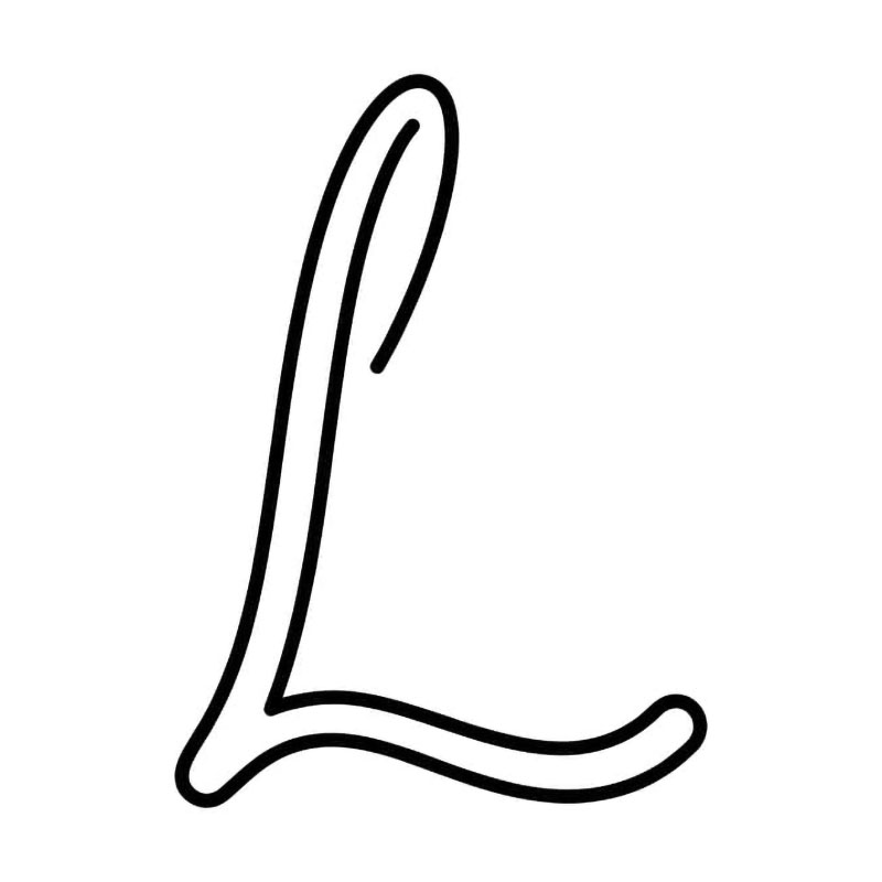 Håndskrevet bokstav L gratis fargelegging