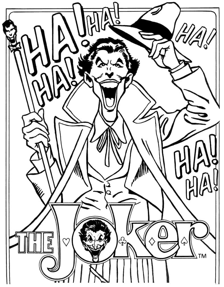 Joker fra DC Comics fargelegging
