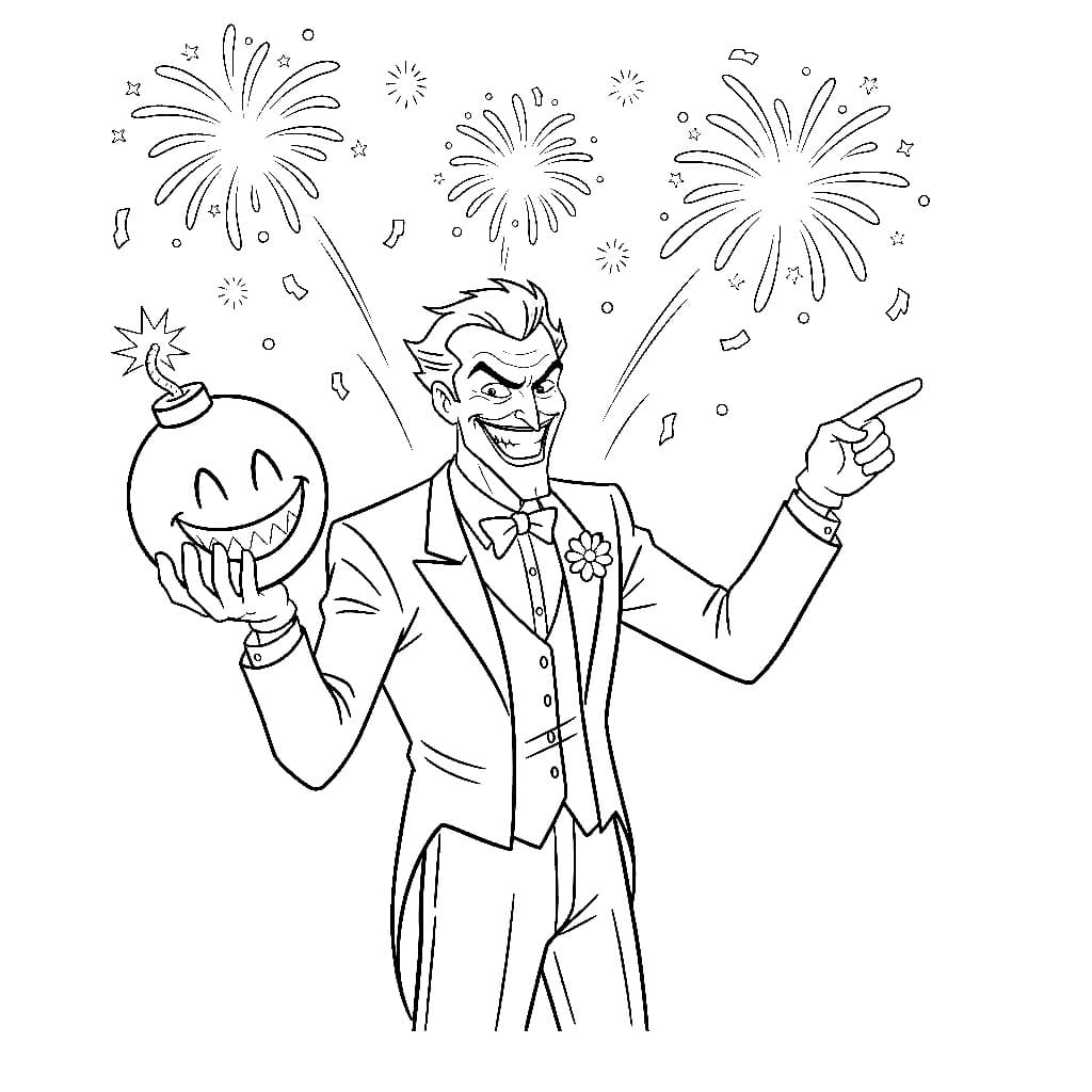 Joker med latterbombe fargelegging