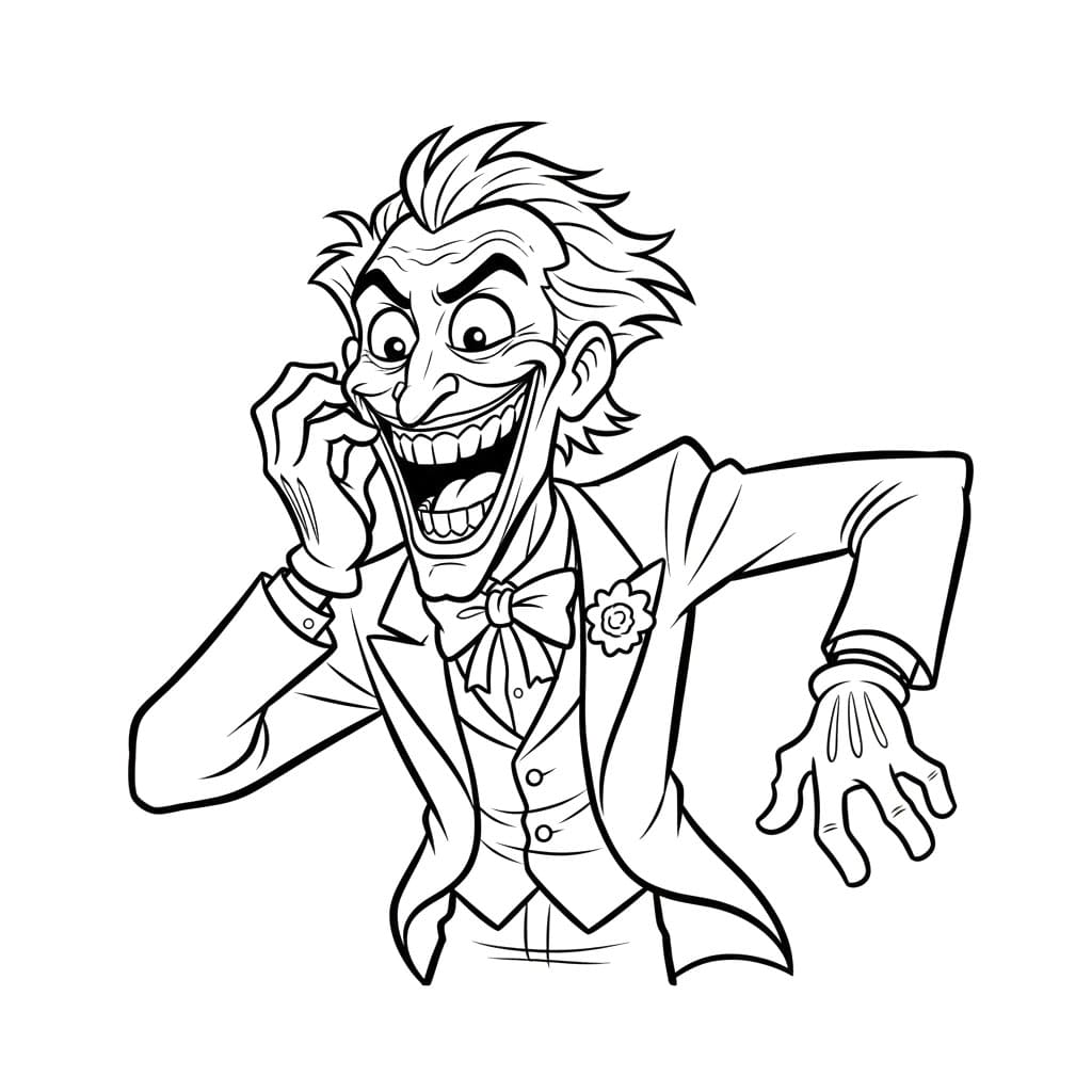 Joker som ler som en gal fargelegging