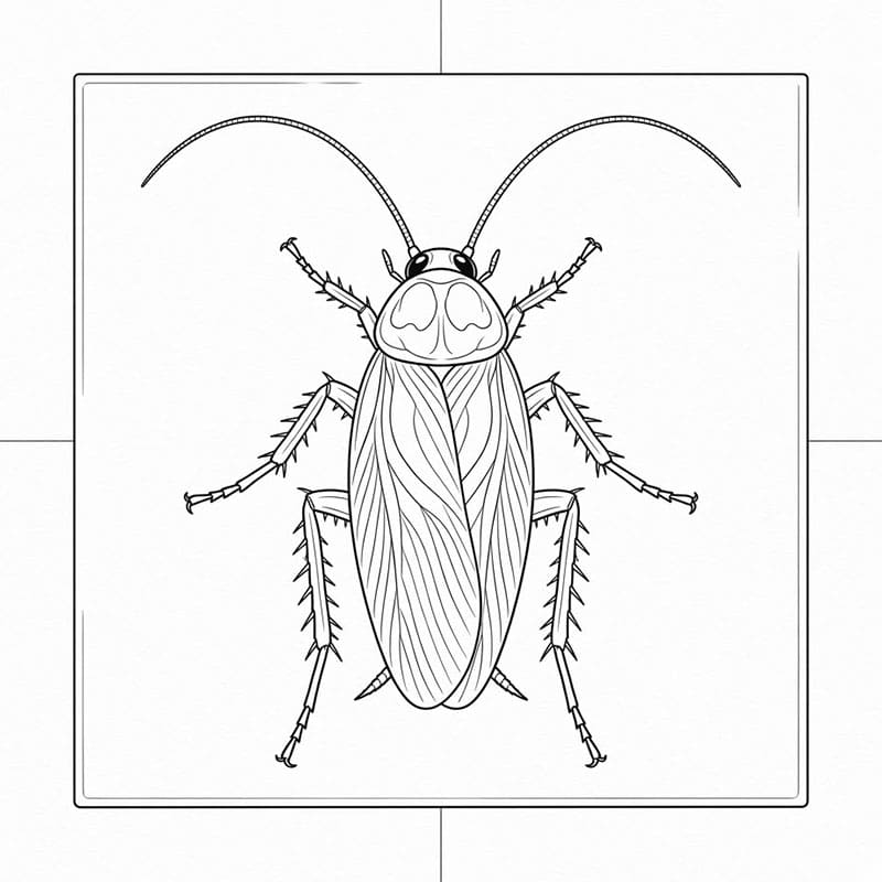 Kakerlakk på gulvflis fargelegging