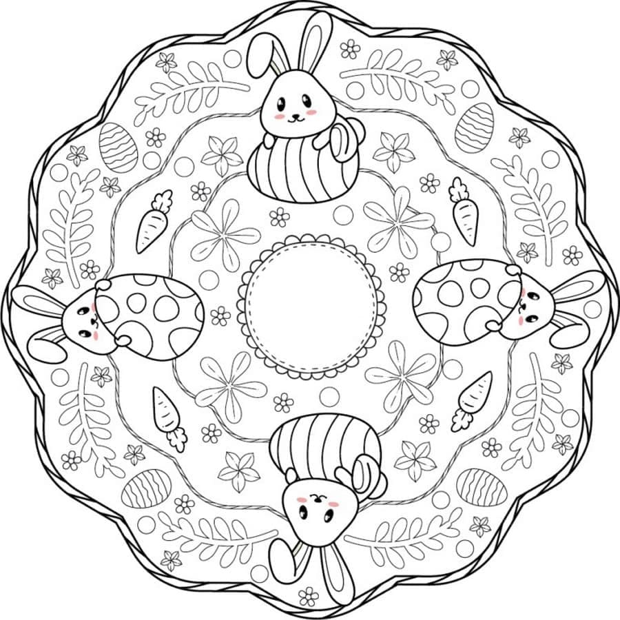 Kompleks påskemandala fargelegging