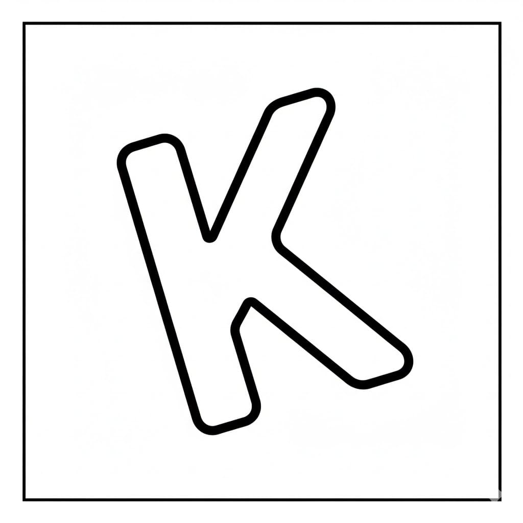 Kursiv Bokstaven K fargelegging