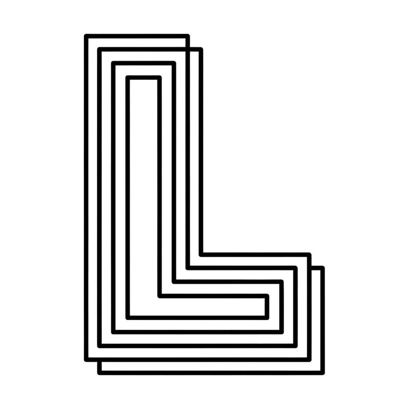 Lagdelt bokstav L fargelegging