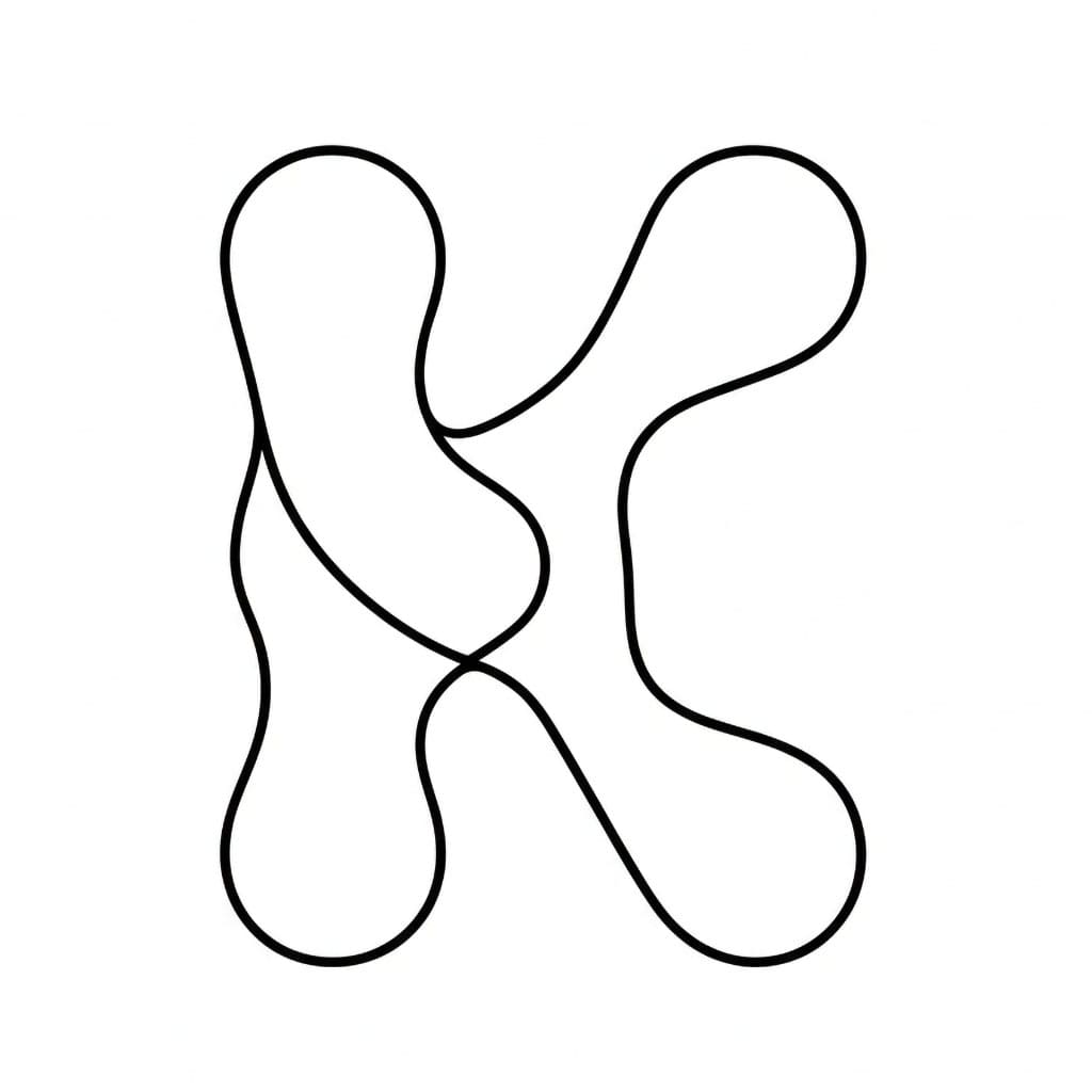 Layout av Bokstaven K fargelegging