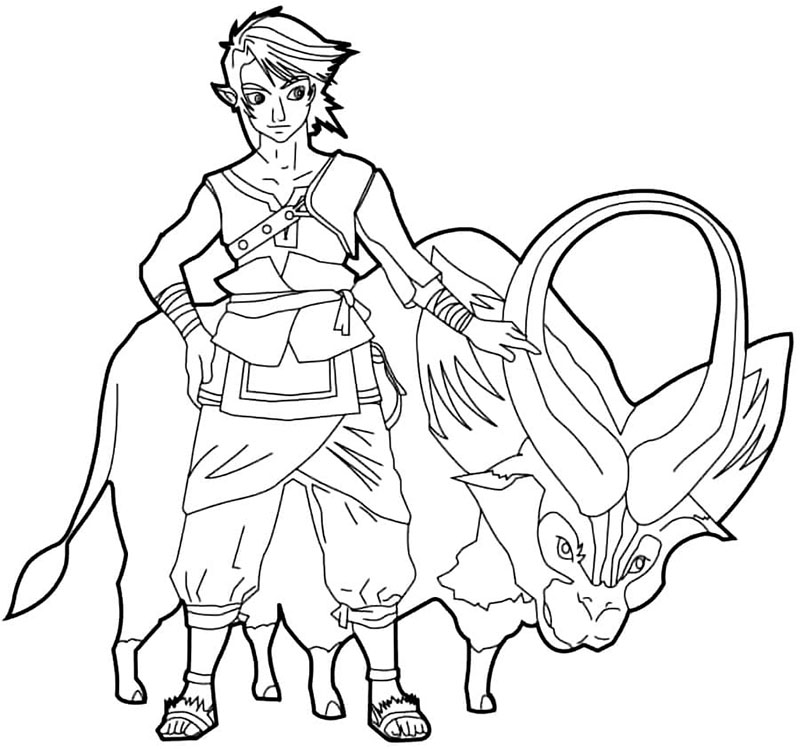 Link og en okse fargelegging