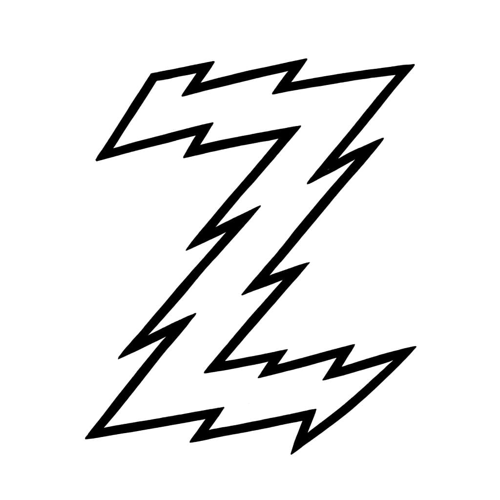 Lynet med bokstaven Z fargelegging