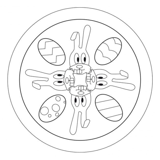 Morsom påske mandala fargelegging