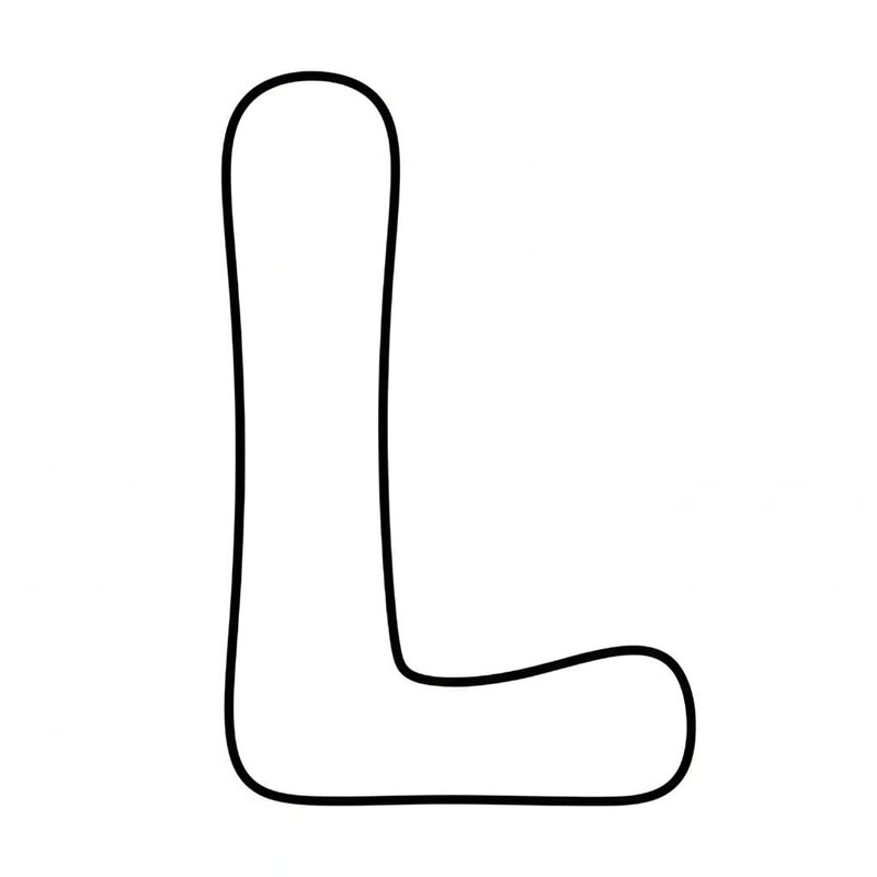 Myk kontur med bokstav L fargelegging