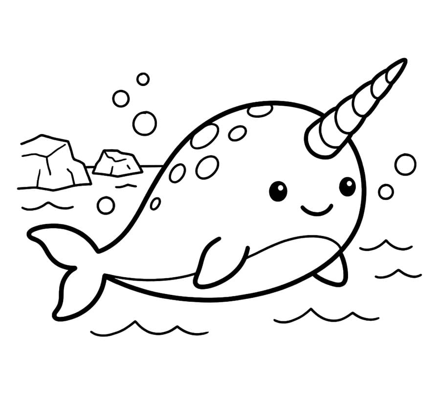 Narhval er søt fargelegging