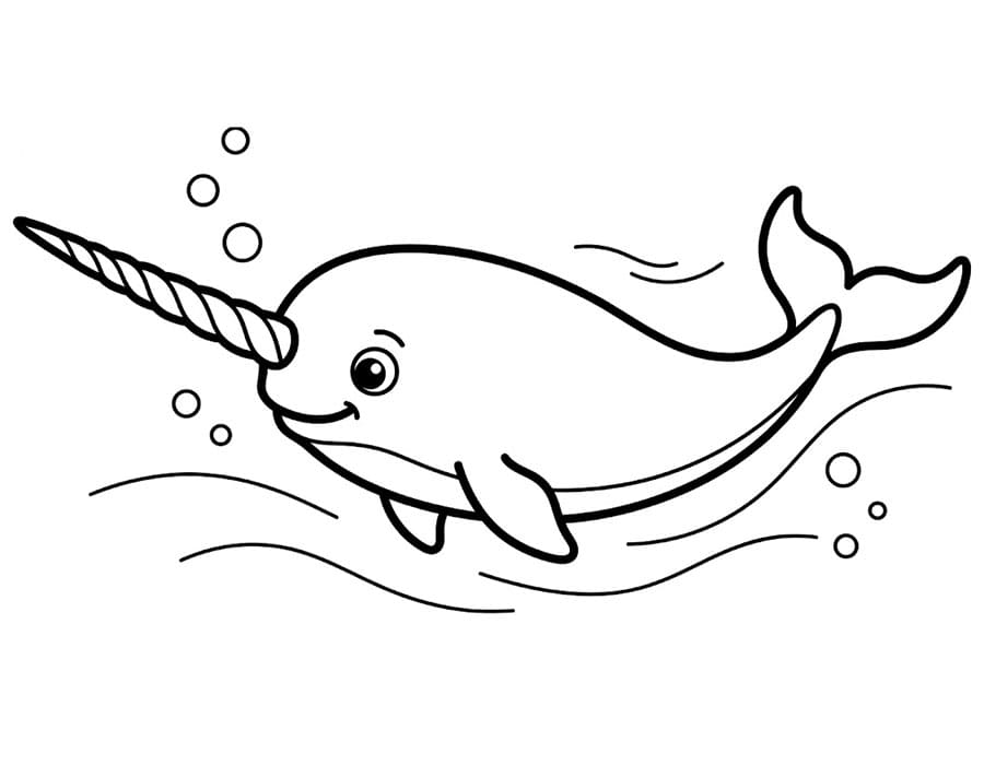 Narhval smilte fargelegging