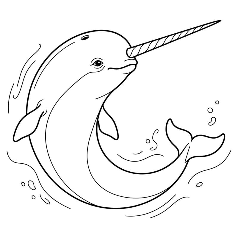 Narhval snur seg fargelegging