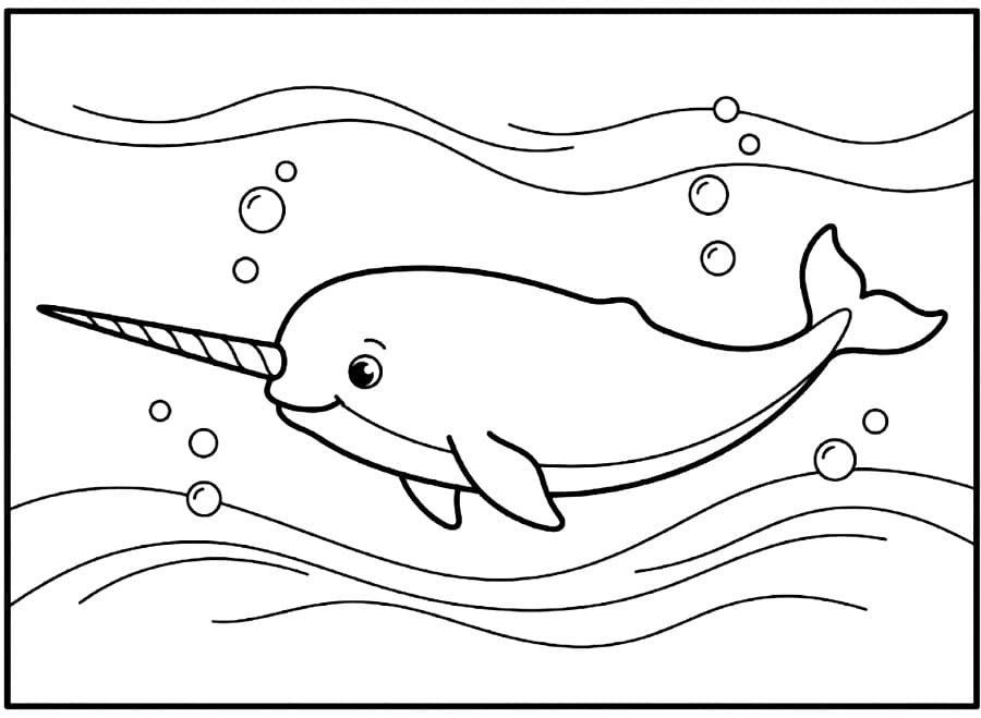 Narhval Stillhetens hav fargelegging