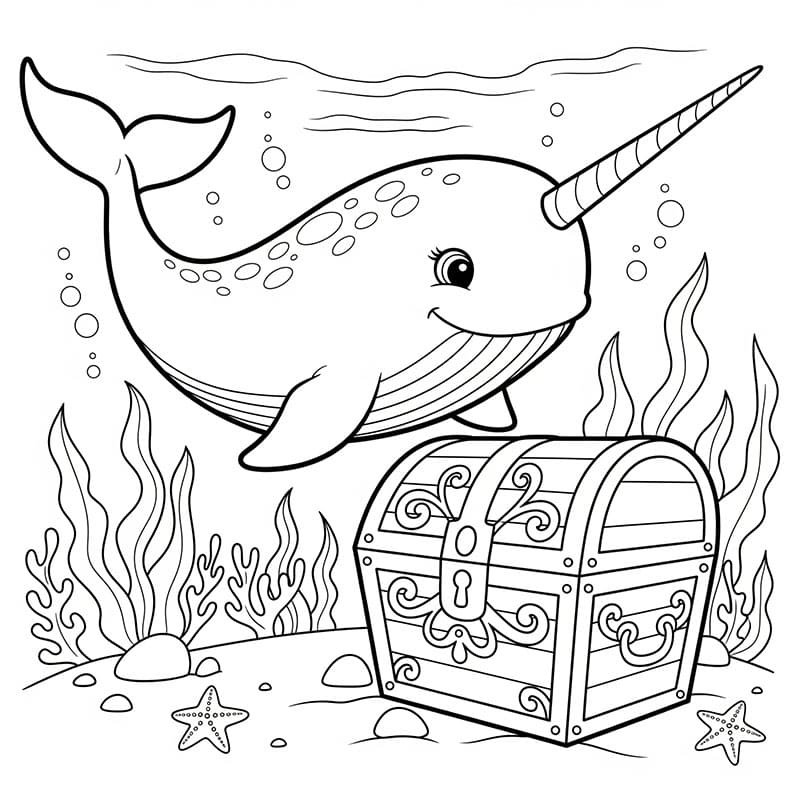 Narhvalen og skatten fargelegging