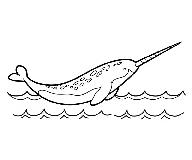 Narhvaler og bølger fargelegging