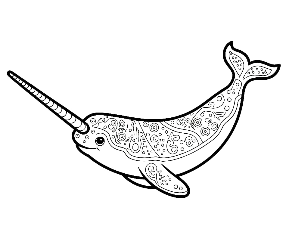 Narhvalmønster fargelegging