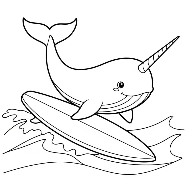 Narhvalsurfing fargelegging