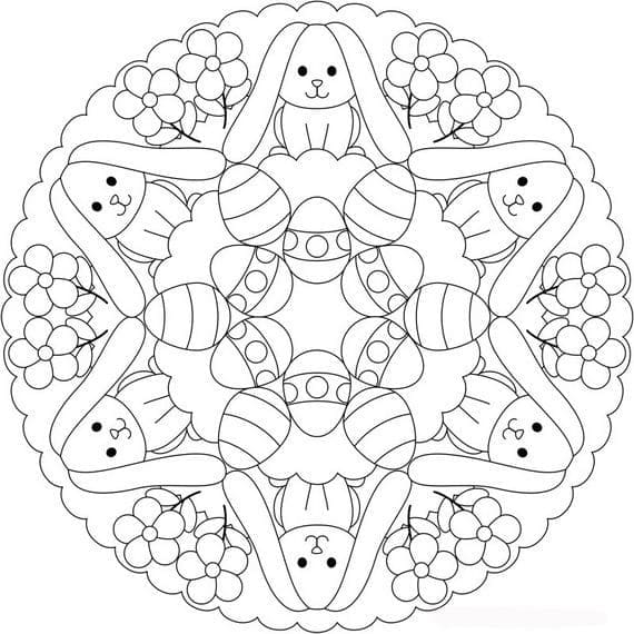 Nydelig påskemandala fargelegging