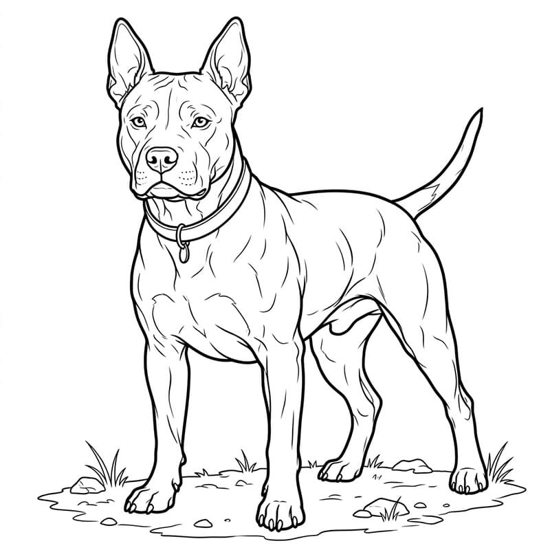 Oppmerksom Pitbull fargelegging