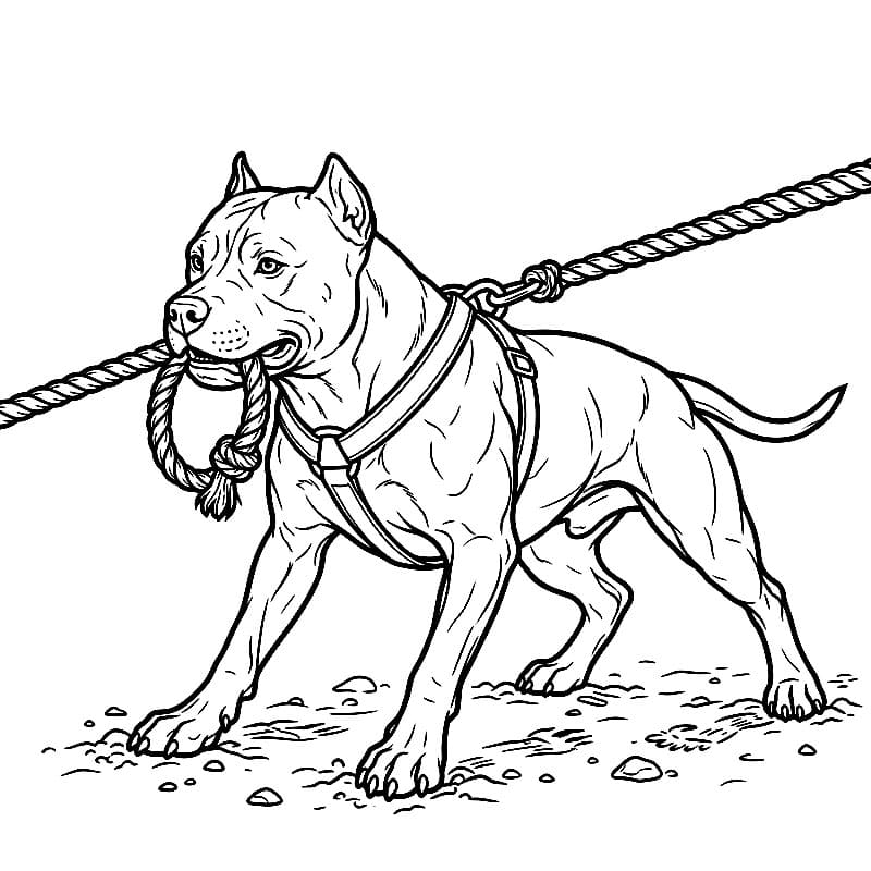 Pitbull med tau fargelegging