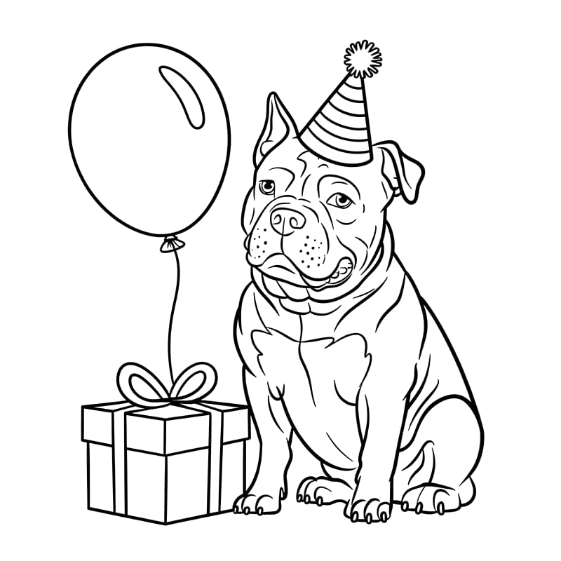 Pitbull og gaver fargelegging