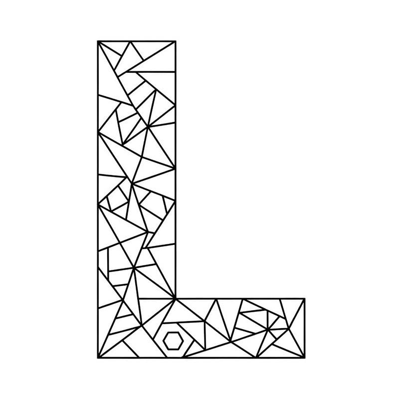 Polygon med bokstav L fargelegging