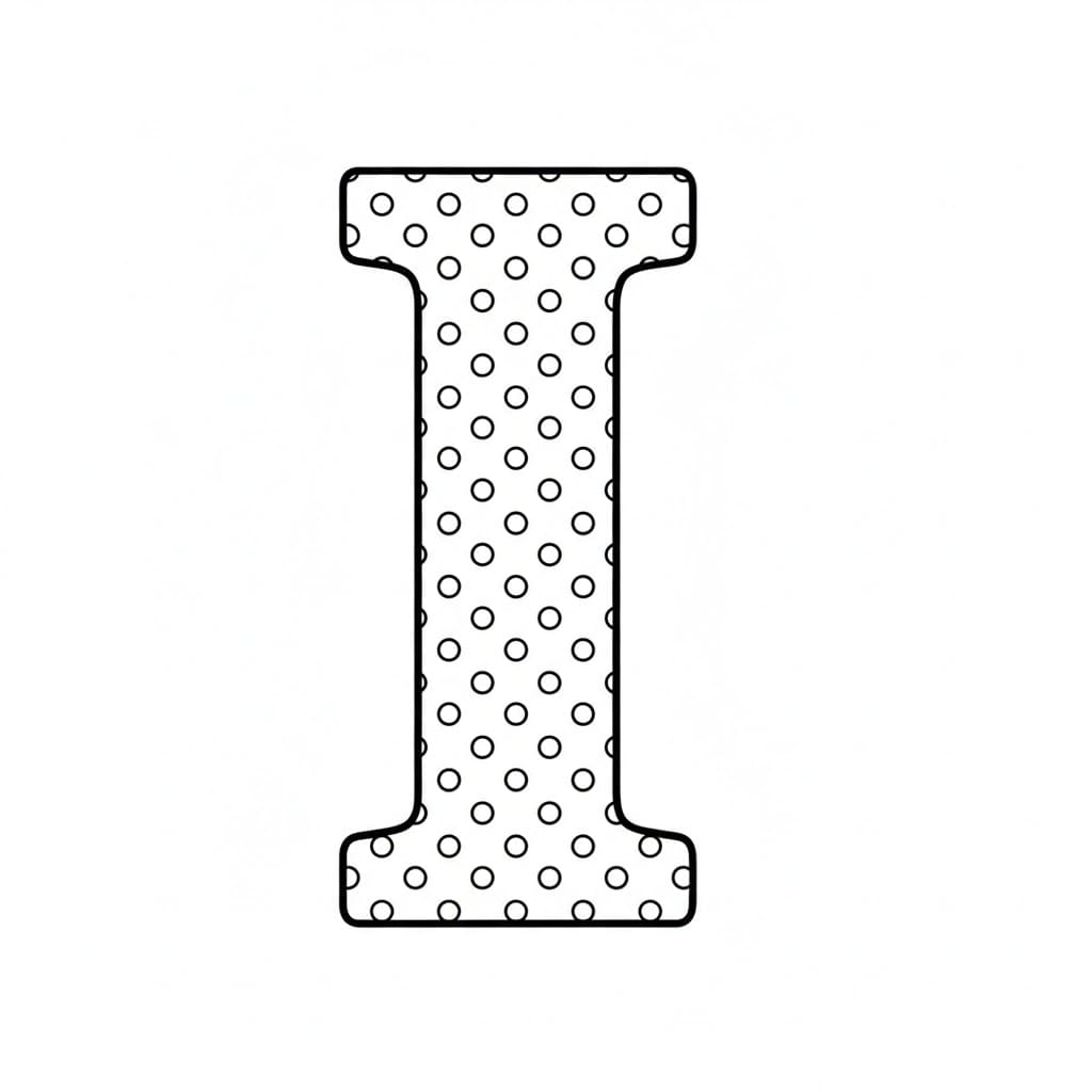 Punktmatrise bokstav I fargelegging