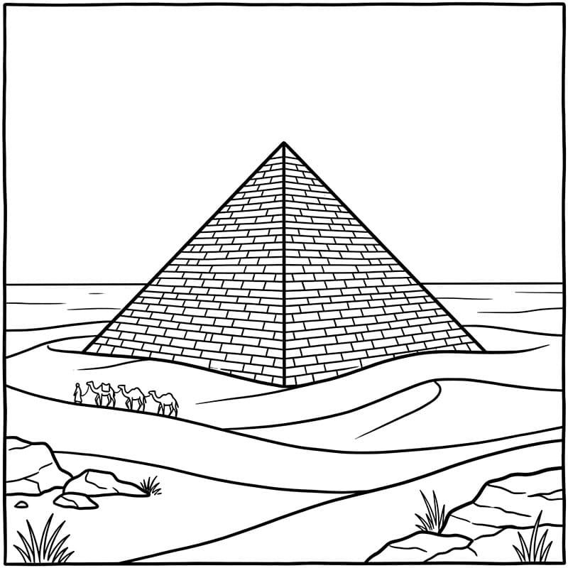 Pyramide i ørkenen fargelegging