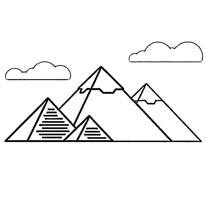 Pyramide med sky fargelegging