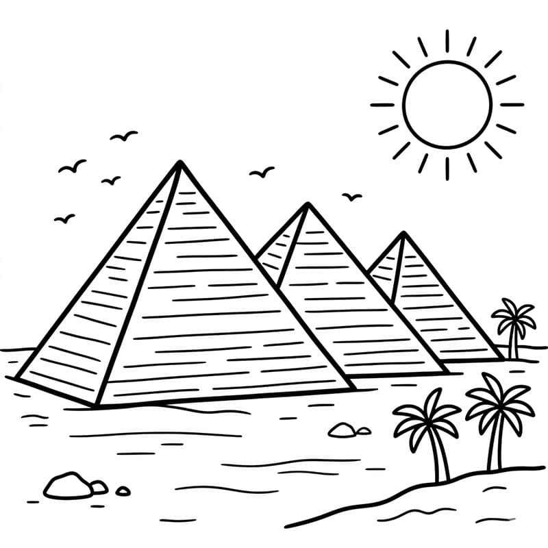 Pyramide med sol fargelegging