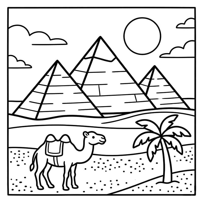 Pyramidebilde fargelegging