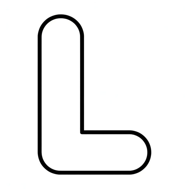 Rund bokstav L fargelegging