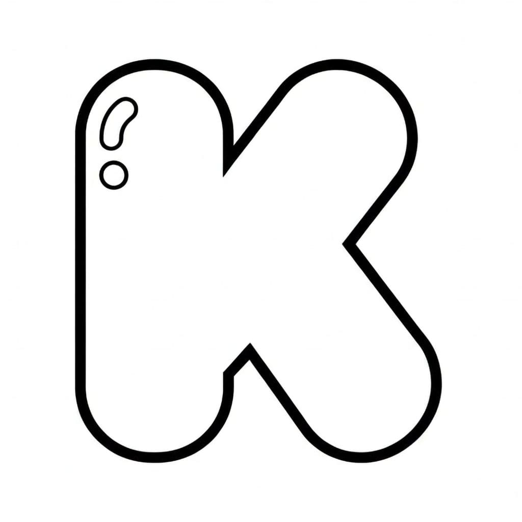 Rund Bokstaven K fargelegging