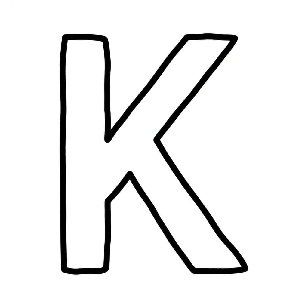 Senterpunkt av Bokstaven K fargelegging