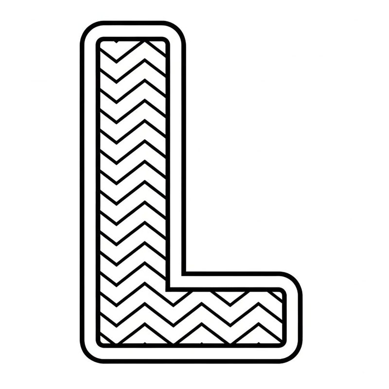 Sikksakk med bokstav L fargelegging