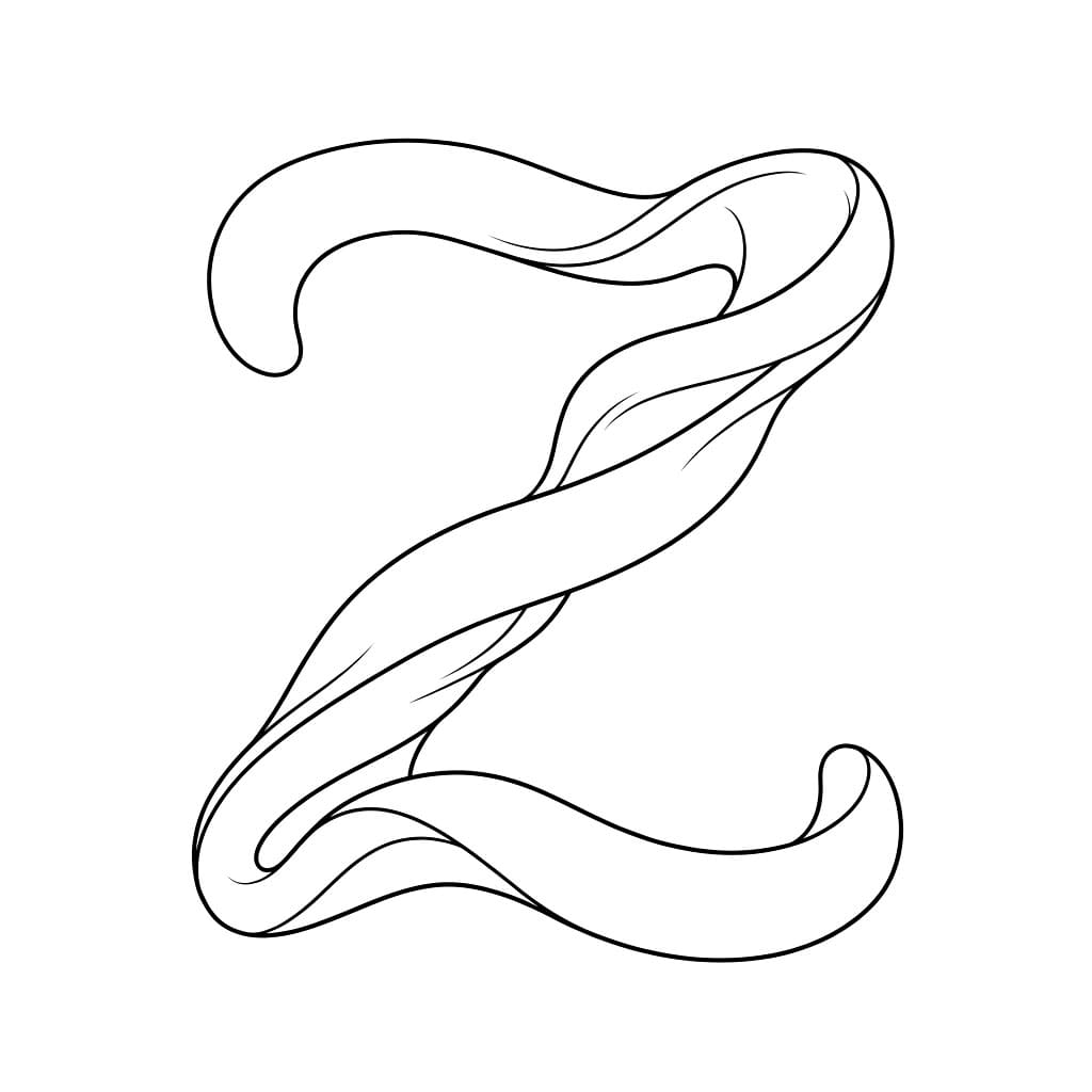 Silkebånd med bokstaven Z fargelegging