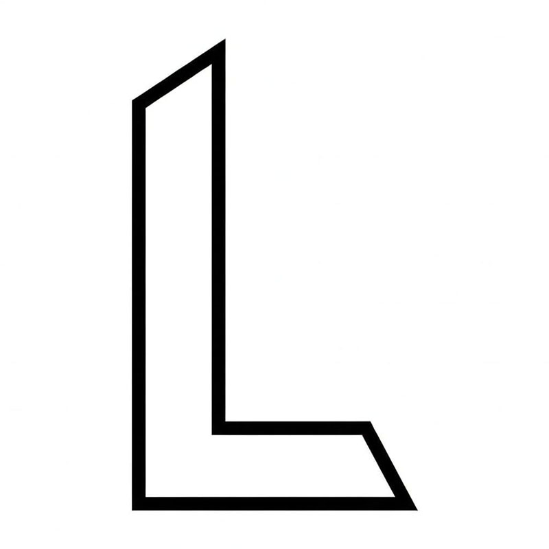 Skarp kontur med bokstav L fargelegging