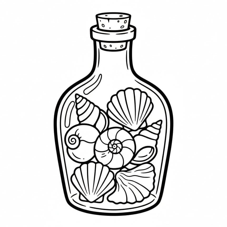 Skjell i en flaske fargelegging