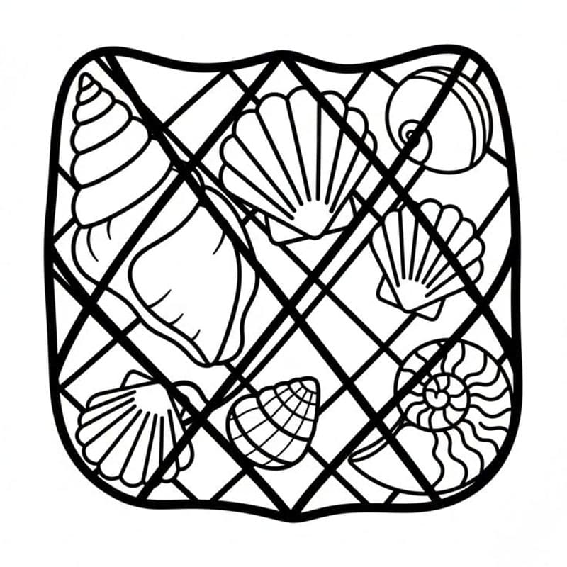 Skjell i fiskegarn fargelegging