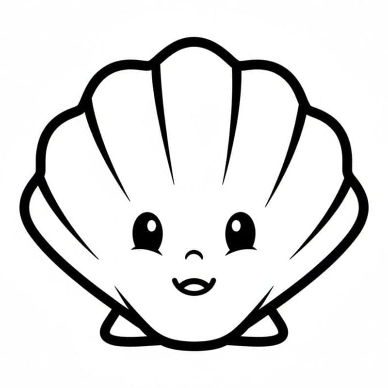 Skjell med smilefjes fargelegging