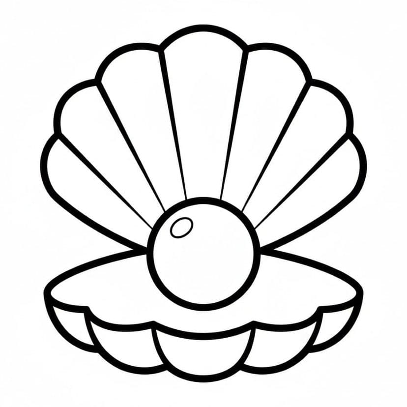 Skjellet og perlen fargelegging