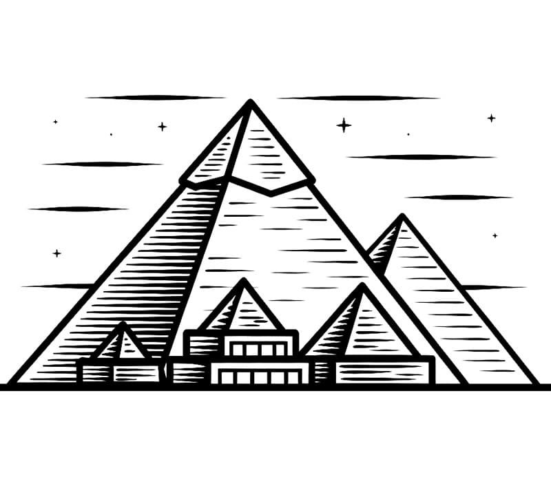 Skriv ut pyramiden gratis fargelegging